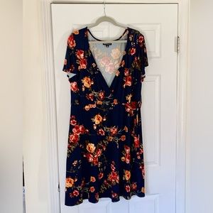 Fortune & Ivy Stitch Fix Navy Flutter Sleeve Dress Size 2X EUC